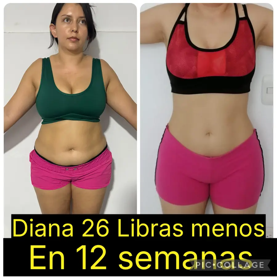 Antes y después. Diana: 26 libras menos en 12 semanas