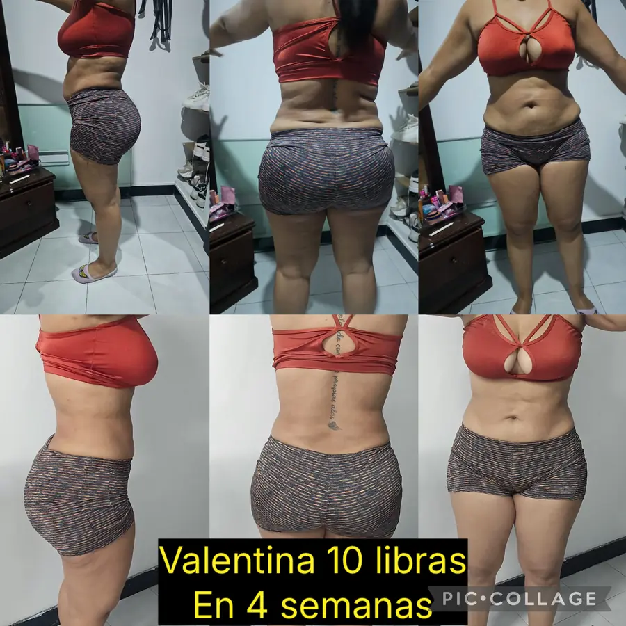 Antes y después. Valentina: 10 libras menos en 4 semanas